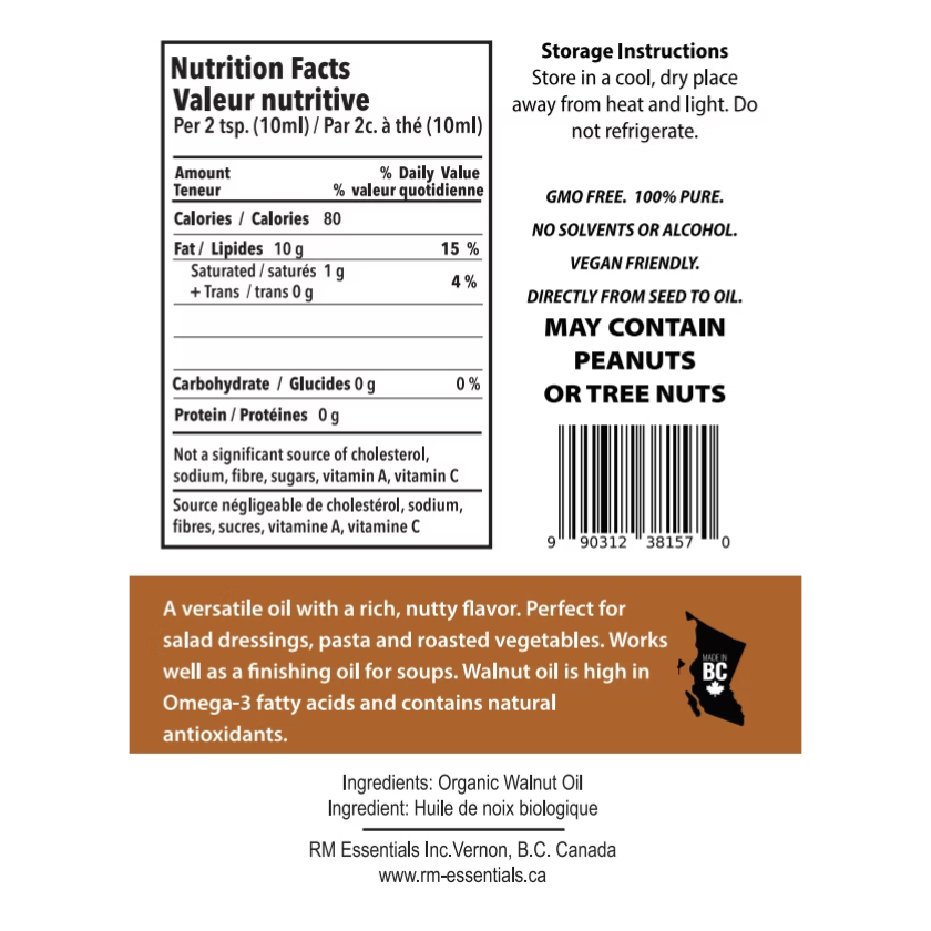 Organic Cold-Pressed Walnut Oil