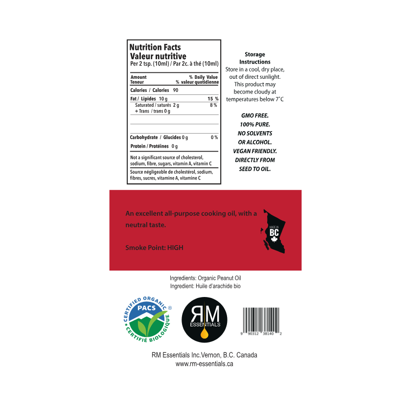 Organic Cold-Pressed Peanut Oil