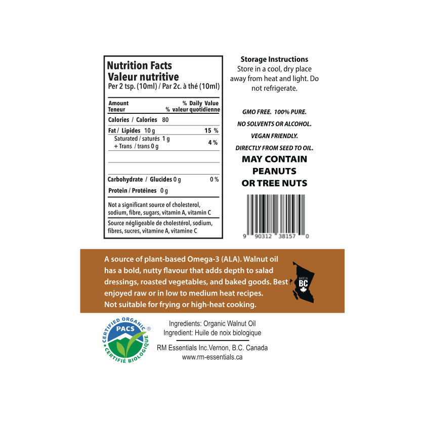 Organic Cold-Pressed Walnut Oil